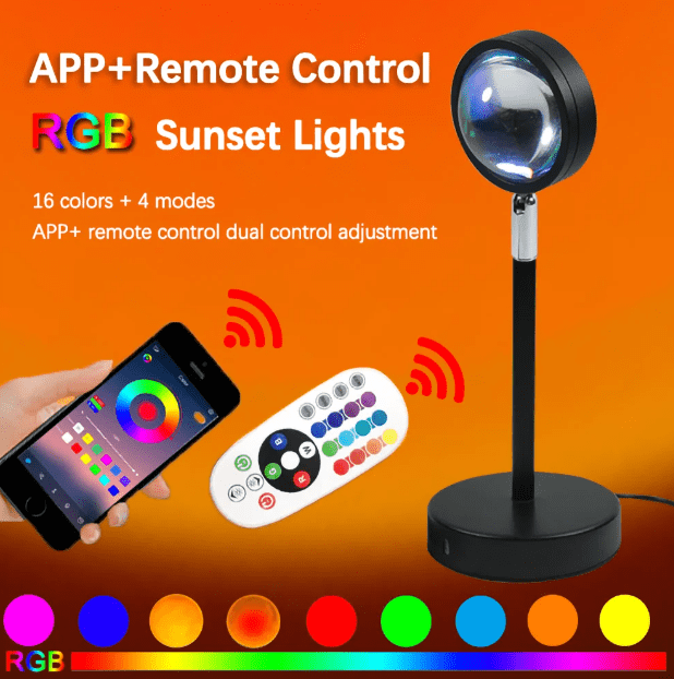 LED Sunset Lamp 16 Colors RGB APP with Remote control