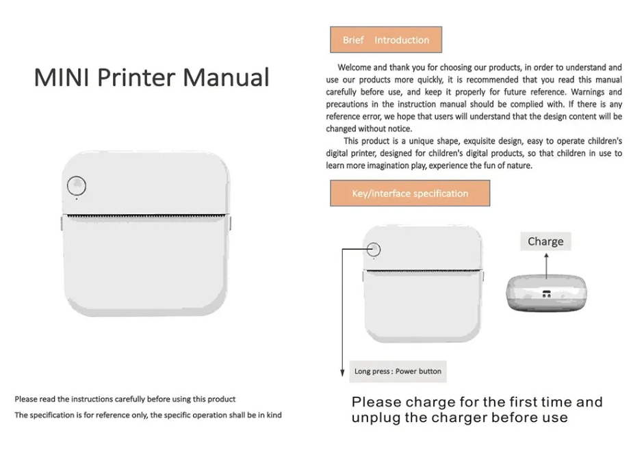 Wireless Portable Mini Printer